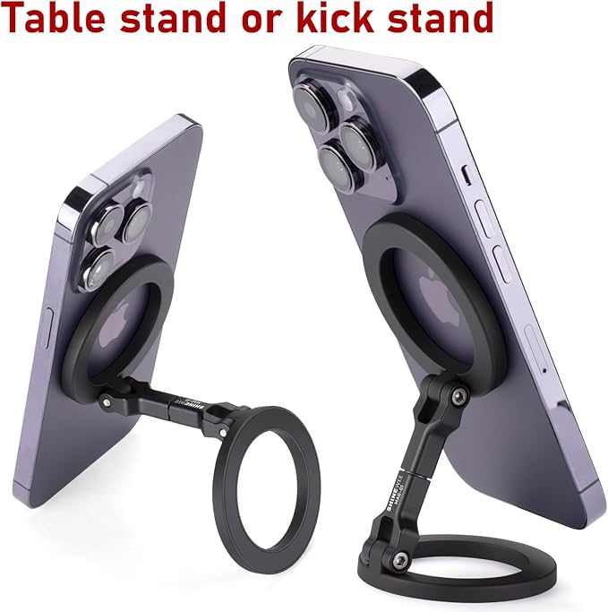Double Magnetic Ring Phone Holder – Quick Attach to Any Iron Surface | Swivel & Tilt Adjustable | Compatible with iPhone 17/6/15/14/13/12 Series & Magnetic Cases