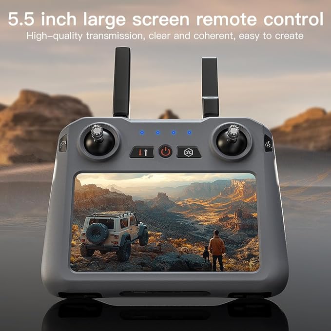 X-Verse SG909 Drones with Camera for Adults 4K, RC Screen, 6KM RC Distance, 3-Axis Gimbal Repeater, Professional Drone with Obstacle Avoidance, Digital GPS Transmission Quadcopter, 3 Batteries for 135min Max Flight Time