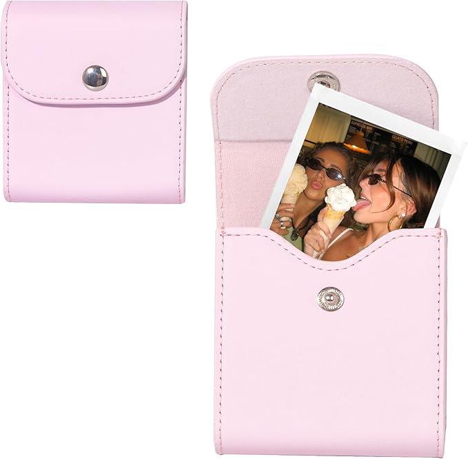 WOGOZAN Square Album for Fujifilm Instax Square/SQ1/SQ40/SQ6/SQ10/SQ20/SP-3 Instant Camera 2.9x3.4 Inch Films for Instax Square Film, Photo Album for Polaroid Mini Pictures, SQ Photo Pouch Bag (Pink)