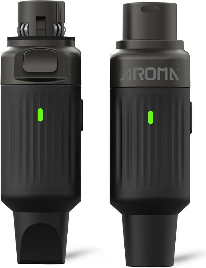 Aroma 2.4GHz Wireless XLR Transmitter and Receiver, 130ft Range, 7-Channel, 10H Battery, Plug & Play, Wireless Microphone Adapter for Dynamic Mics/PA System/Live Sound/Mixer/Church (ARC3-N2)