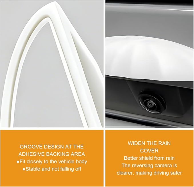 Car Rear View Backup Camera Cover, Backup Camera Rain Shield Protection Sticker, Wider Design Rear Cameras Rain Cover for Blocking Rainwater, Universal Car Modification Accessories (White)
