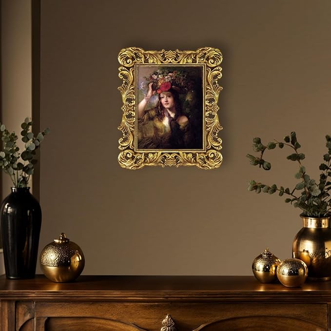 8x10 Picture Frame Gold Ornate Victorian Picture Frames Baroque Vintage Antique for Wall or Tabletop Display, Fits 8x10 or 5x7 Photo with Mat