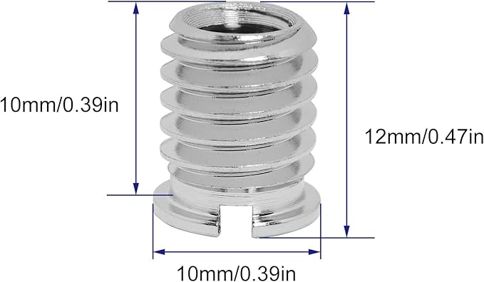 Threaded Screw Adapter LUORNG 6PCS 1/4"-20 Female to 3/8"-16 Male Easy Mount Convert Screw Adapter for DSLR Tripod Monopod, 1/4 inch to 3/8 inch Tripod Thread Adapter