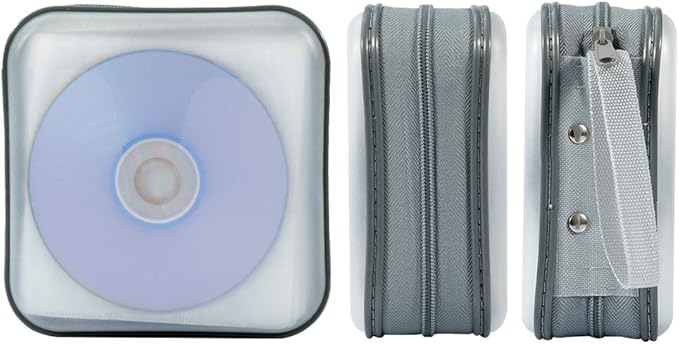 CD/DVD Case Wallet - 40 Capacity Protective Storage Organizer Binder Booklet Album for Home & Car (White)