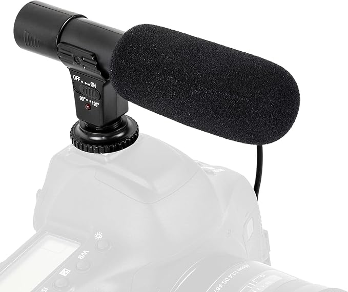 Ultimaxx Uni-directional Microphone with 3.5mm Built in Stereo Plug & Mounting Bracket for DSLR Cameras and Video Cameras