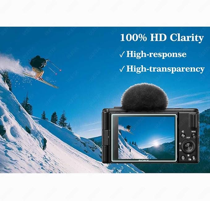 ULBTER Screen Protector for Sony ZV-1F ZV1F Vlog Camera & Hot Shoe Cover 0.3mm 9H Hardness Tempered Glass Cover Anti-Scrach Anti-Fingerprint Anti-Bubble [3+2 Pack]