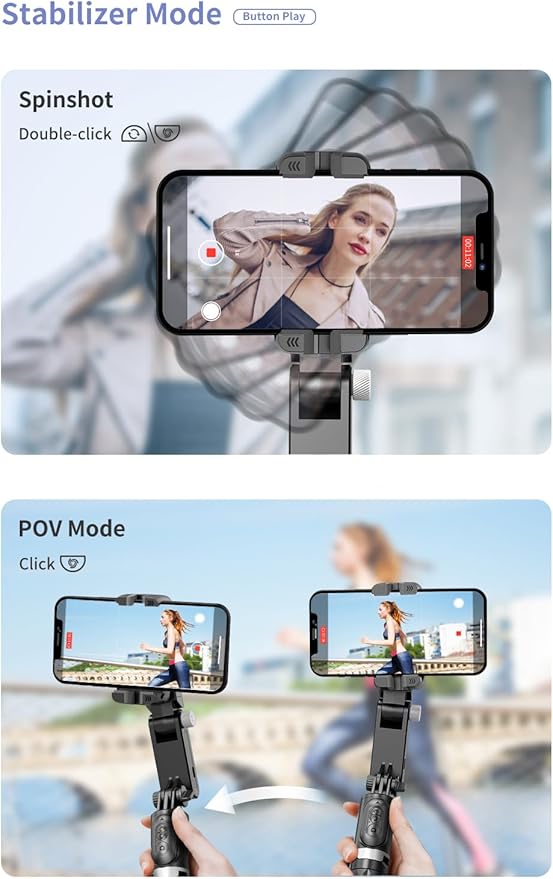 Gimbal Stabilizer for Smartphones,3-Axis Stabilizer Tracking Selfie Stick with Tripod Suitable for 360 Degree Steering with Remote Control The Best Choice for Vlog and Live Broadcast