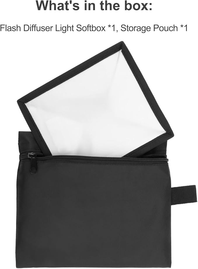 SUPON 6" x 7" Collapsible Mini Softbox – Universal Flash Diffuser for Canon, Nikon, Sony, Neewer, Godox Speedlights, Includes Storage Pouch