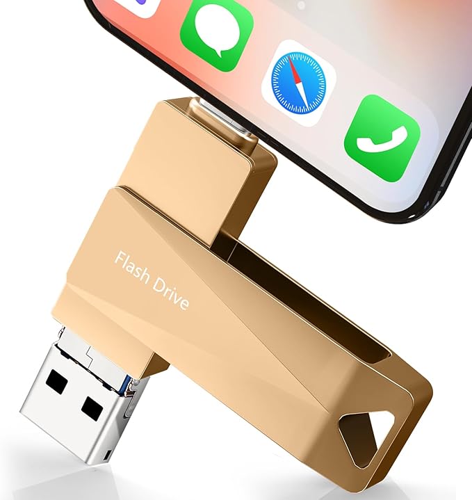 512GB Photo Stick for Phone, Qainerly USB Flash Drive for Phone All Models, 4-in-1 Design Transfer Storage, iPad/PC/Android