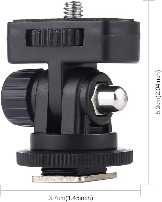 2 Pack Field Monitor Holder Quick Release Universal 1/4'' Screw Hot Shoe Mount Flash Bracket Cold Shoe Tilt 180 Degree Adjustable for Fill Light Video Shooting Tripod PTZ Live Microphone
