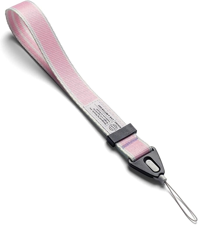 Ringke Hand Strap [Adjustable Wristlet Lanyard with Sturdy String] [One-Touch Buckle] for Phone Case, Camera, Keys, USB Flash Drive, and ID Badge - Stripe Pink