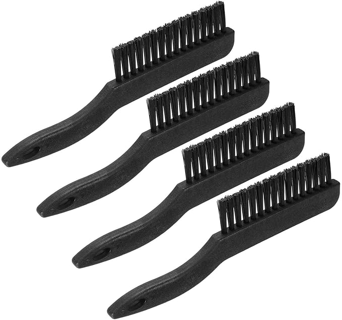 HARFINGTON 4pcs Antistatic Brush 35x123mm Portable PP Handle Nylon Anti Static Cleaning ESD Brushes for Electronics Computer Keyboard, Black