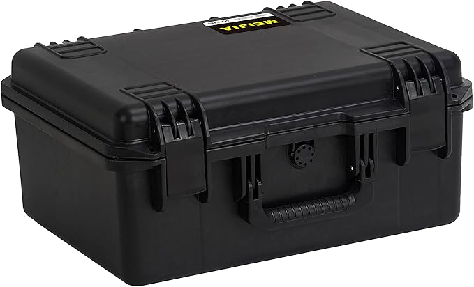 MEIJIA Premium Waterproof Hard Compact Camera Case with customizable fit foam,Full Protection with Light&Convenient Design,19.3"x15.25"x9.01",Elegant Black