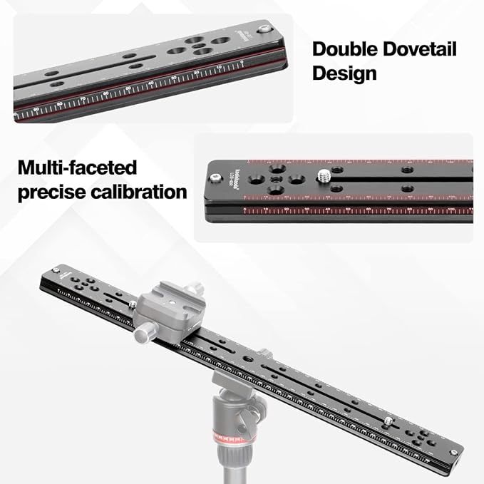 Koolehaoda 400mm Rail Plate Multi-Purpose Dual Rail Quick Release Plate Aluminium Alloy Plate Compatible with Arca Swiss for Camera