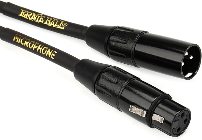 Ernie Ball XLR Mircrophone Cable, 20ft, Black (P06388)
