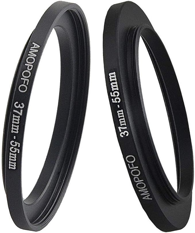 37 to 55mm Metal Step Up Ring Adapter for Canon,for Nikon,for Sony,for Fuji, Camera Lenses & UV,ND,CPL Camera Filters, Made from CNC Machined Space Aluminum with Matte Black Electroplated Finish