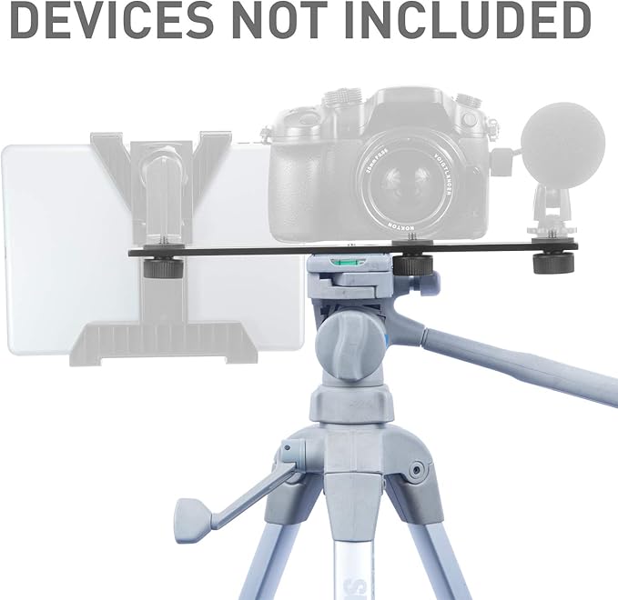 iBOLT 10 inch Tripod Camera Slider Bar with 3 Camera (_ inch) Screw attachments- Great for Adding Additional Microphones, LED Lights, Camera Flash, Monitors, etc.- DSLR Cameras, GoPros, Video Cameras