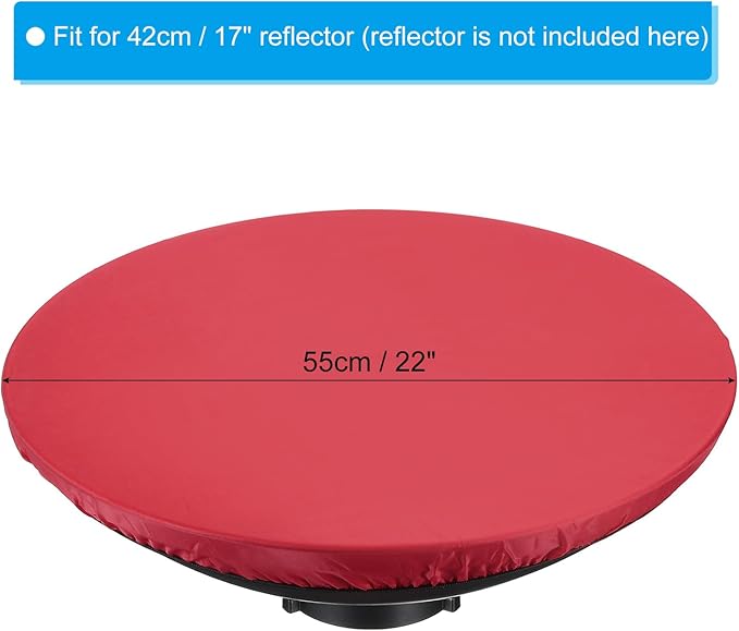 PATIKIL 22" 55cm Soft Diffuser Lamp Cover, Cloth Diffuser Strobe Reflector Lamp Sock for Flashing Light Dish Photography Studio, Red