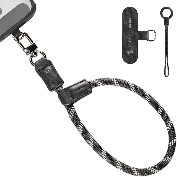 SMALLRIG Adjustable Phone Wrist Strap, 38cm Leather & Nylon Wrist Strap for iPhone, for Samsung