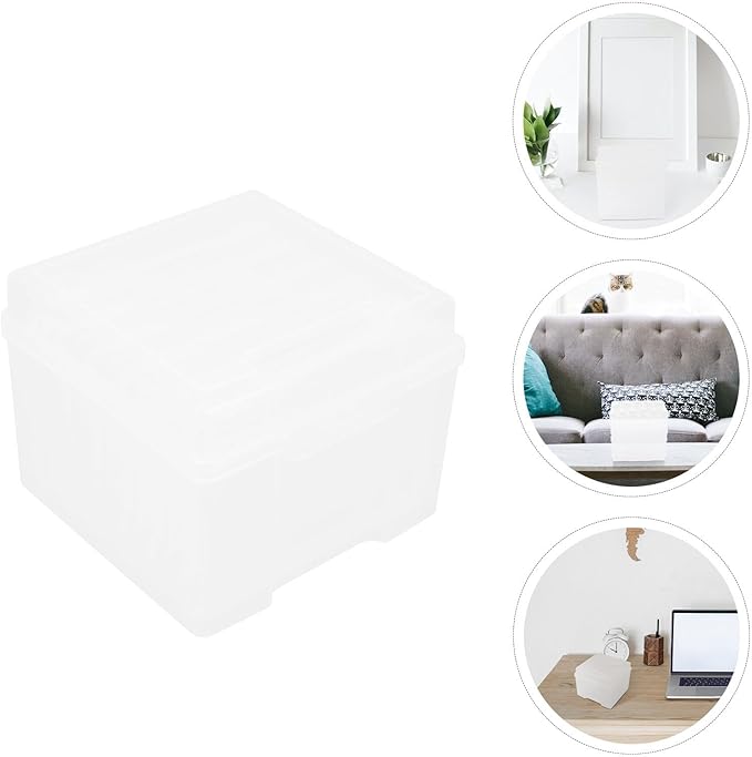 OSALADI Photo Storage Box and Photograph Organizing Case for Home and Office Use, 5X7 Inch Archival Photo Keeper with Lid, Classified Postcard Storage Container