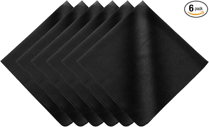 PATIKIL 6Pcs Soft Eyeglass Cloths, 15.8 x 15.8 Electronics Microfiber Cleaning Cloths Eyeglass Cleaning Fabric for Lens Wipes Glasses Cleaner Jewelry LCD Screens Cameras, Black