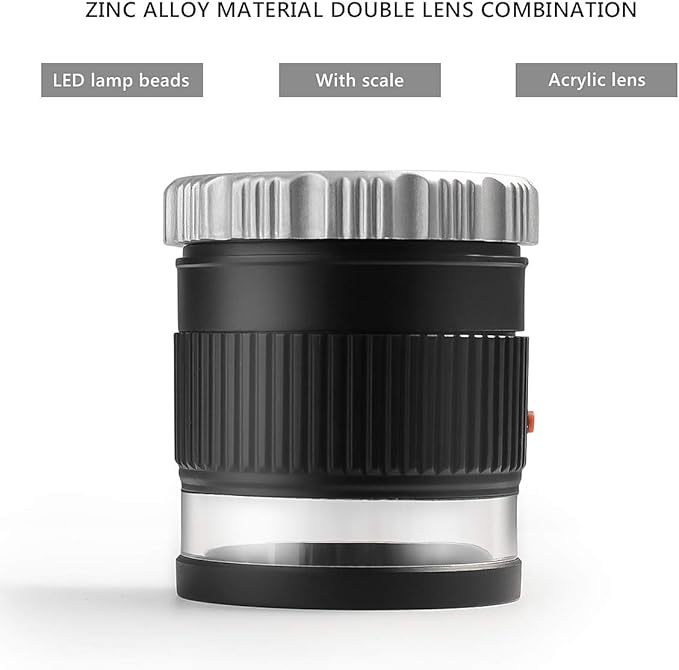 30X Loupe Magnifier,Adjustable Focal Length Magnifier,Foldable Jewelry Magnifier Glass for Textile Optical,Embroidery,Circuit Board,Coins,etc.
