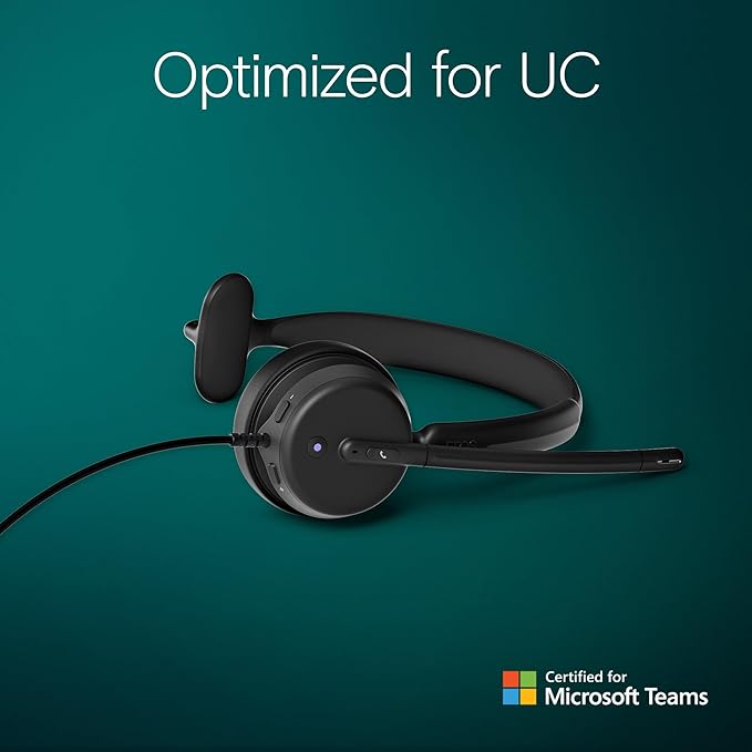 EPOS Impact 430T Mono USB C and USB A On-Ear Headset with Dual Noise-Canceling Mics, Microsoft Teams Certified, Plug-and-Play, Zoom Compatible, Ideal for Home Office & Business Calls