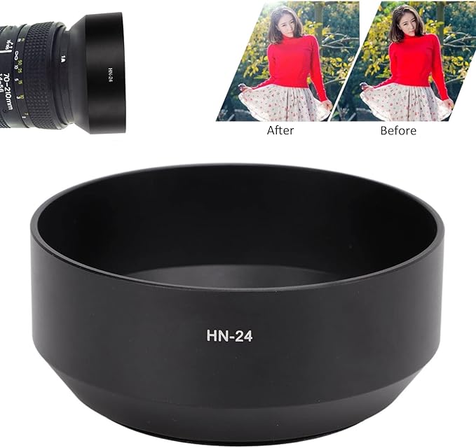 HN‑24 Metal Camera Lens Hood Shade Protector for AF 75‑210mm F/4.5‑5.6, AF 75-300mm F/4-5.6, AF 100-300mm F/4-5.6
