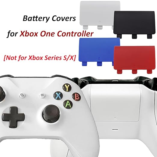 4 Pcs Battery Back Cover for Xbox One/Ones/OneX Controller[NOT for Xbox Series X/S],Replacement Battery Back Shell Cover Door Compatible with Xbox One Controller