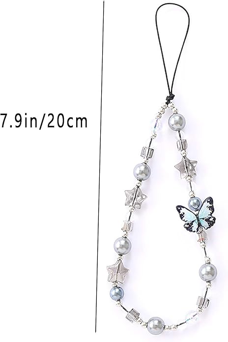 Beaded Phone Charm Lanyard Strap Girly Style Fixed Beads Pearl Lanyards