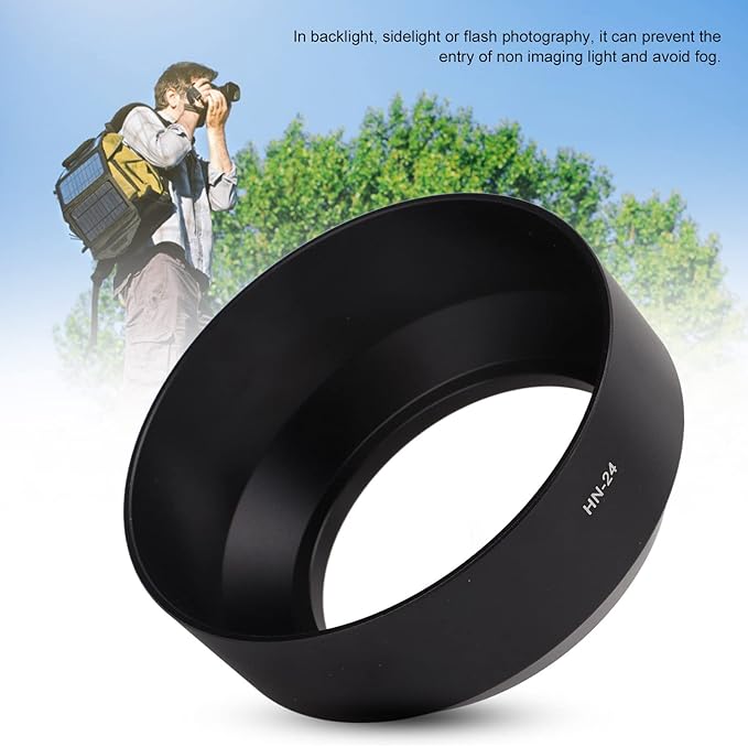 HN‑24 Metal Camera Lens Hood Shade Protector for AF 75‑210mm F/4.5‑5.6, AF 75-300mm F/4-5.6, AF 100-300mm F/4-5.6
