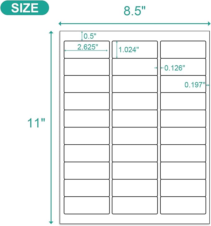 MFLABEL 1" x 2-5/8" Address Labels for Laser & Inkjet Printers 15,00 White Shipping Stickers(50Sheets,30/Sheet)+48 Free Fragile Stickers | Easy to Peel,Mailing Labels for Packages, Shipping