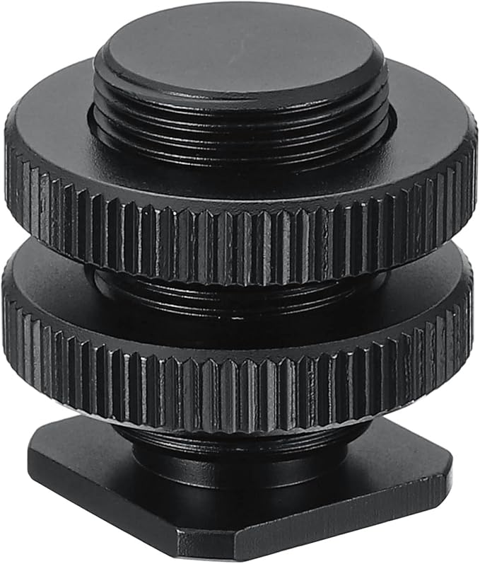 PATIKIL Male 5/8" to Female 3/8" Camera Hot Shoe Mount, Flash Cold Shoe Mount Tripod Screw Adapter for DSLR Rig, Black