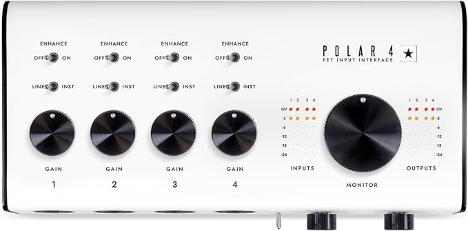 Blackstar Polar 4 - 4-channel 4-in/8-out USB-C Guitar Audio Interface w/ 4 Microphone Preamps and 2 Headphone Outputs