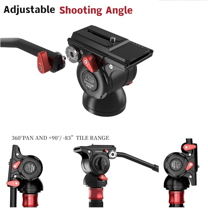 IFOOTAGE Cobra 3 A150S Strike Monopod with Fluid Head,59" Camera Monopod with Pedal Locking Control,One-Step Rapid Height Adjustment(A150S&Komodo K5S)
