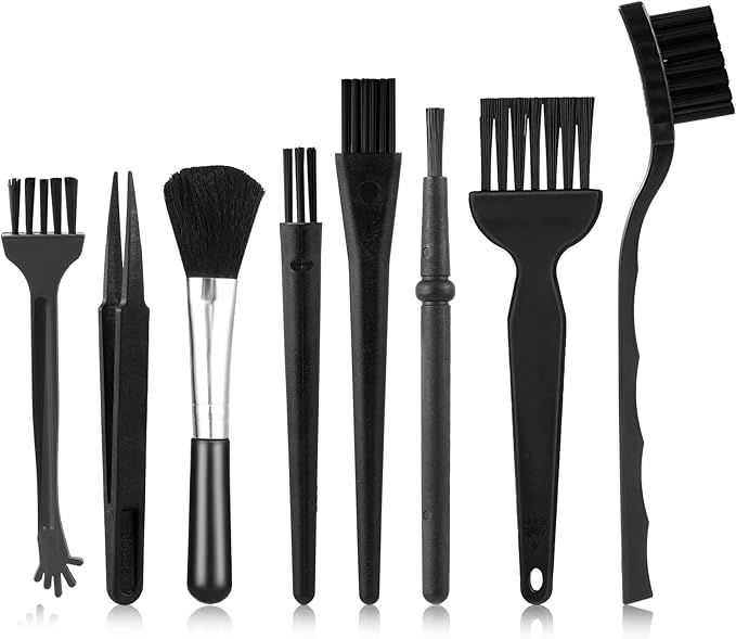 8 Pcs Mini Keyboard Cleaning Brushes Kit, Anti Static Electronic Dust Cleaning Brushes with PP Handle and Nylon Bristles, Keyboard Cleanings Brush for Computer Keyboards and Small Spaces