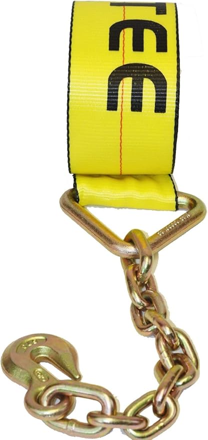 Mytee Products 4 Pack 4" x 40' Heavy Duty Winch Straps with Chain Anchor WLL# 5400 LBS - Flatbed Tie Down Truck Straps - 4 Inch Cargo Control for Flatbed Truck Utility Trailer