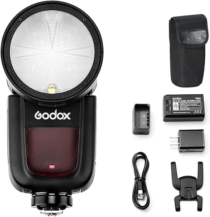 Godox V1-O Flash Speedlite for Olympus Panasonic, 76Ws 2.4G X Wireless TTL 1/8000 HSS Speedlight, 1.5s Recycle, 480 Full Power Flashes with Rechargeable Battery