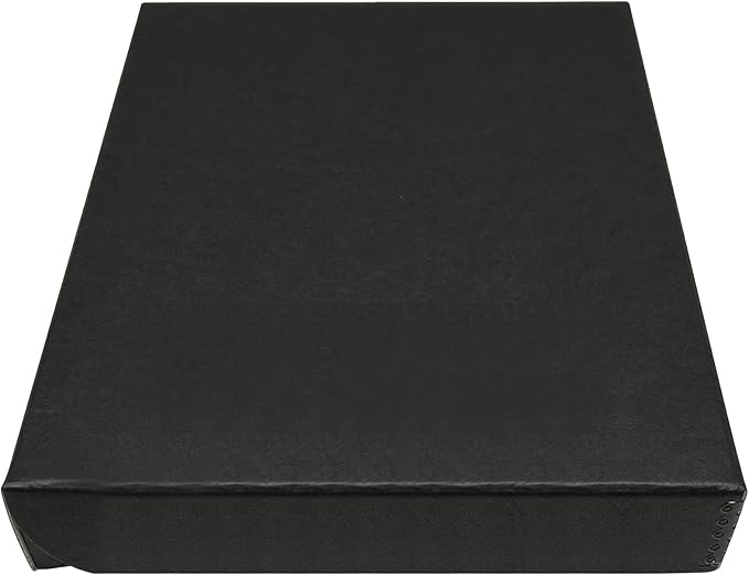 Golden State Art, Archival Folio Storage Box 9x12, Clamshell Design with Metal Edge, Preserve and Store Photos Documents Cards Prints Arts Crafts DIY, Black