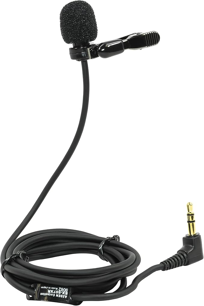 EX-507XR Omni-Directional Lavalier Microphone with 3.5 mm TRS Plug for Use with Wireless Mic Systems, Audio Recorders, Cameras