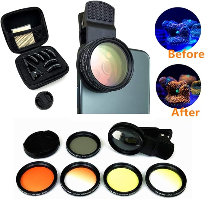 Coral View Lens Professional Photography 10 in 1 Kit 2inch Large Reef Lenses