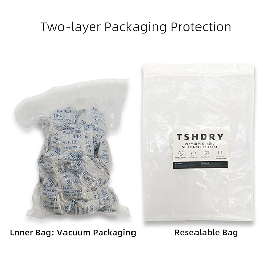 2 Gram [50 Packets] Silica Gel Packets Silica Gel Desiccants, Silica Gel Packs - Rechargeable (Food Safe) Silica Gel Packets, Silica Packets