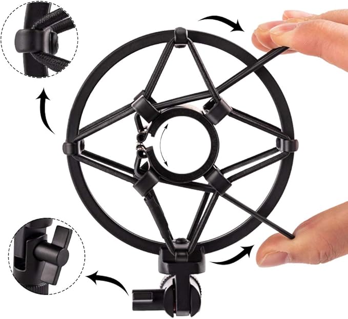 Microphone Shock Mount Holder Clip Mic Anti-Vibration for 22mm-26mm Diameter Dynamic Mic Like Shure SM58 58S SM57 PAG48 Sennheiser E835 E845 AKG D5S Samson Q7 Q8 Behringer Xm8500