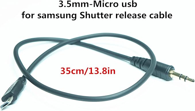 (SR2NX2) 3.5 mm - Micro USB is Suitable for The Samsung Camera Shutter Release Cable NX1,NX10,NX20,NX30,NX Mini,NX100,NX200,NX210,NX300,NX500,NX1000,NX1100,NX2000 (3.5mm-Micro Cable)