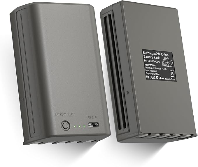 2 Pack Rechargeable Lithium Battery Pack Compatible with Stealth Cam Trail Camera Flashback, Deceptor MAX, Fusion MAX, and Connect MAX