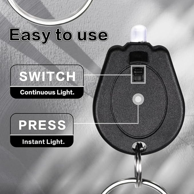 10 Pack Ultra Bright Mini LED Keychain Flashlight, Small Key Ring Flashlight, Portable LED Keychain Light for Outdoor Activities Emergency Light - Black Shell