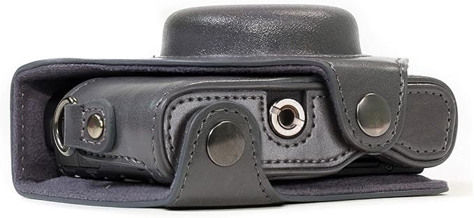 MegaGear MG680 Ever Ready Leather Camera Case compatible with Sony Cyber-shot DSC-RX100 VI, DSC-RX100 V, DSC-RX100 IV, DSC-RX100 III - Gray