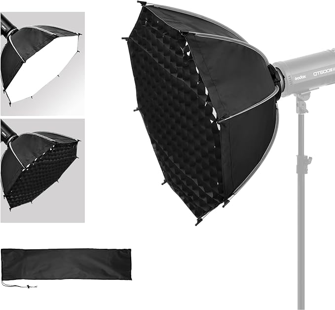 35.4"/90cm Bowens Mount Softbox - Professional Photography Soft Box with Honeycomb Grid, Light Diffusers, Carrying Bag for 120D 600D 300X RC 120D/120B RC 220B MS60B MS60C MS150B S101-300W/400W Pro