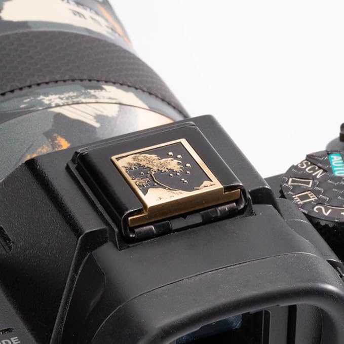 Kanagawa Wave Pattern Camera Metal Hot Shoe Cover for Sony A1 A7C A7CR A7CII A7R A7M2 A7M3 A6700 A6600 A6500 A6400 A6300 (Copper Alloy-for Sony)
