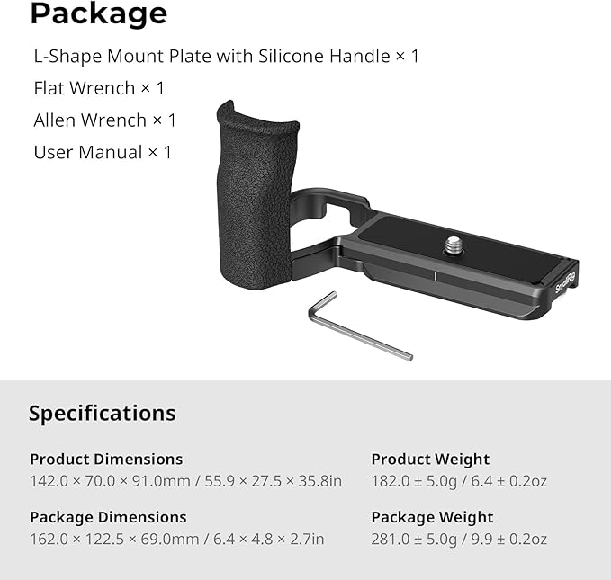 SmallRig A6700 HandGrip, Silicone L-Shape Handle for Sony Alpha 6700 Camera, Built-in Quick Release Plate for Arca-Swiss, Features A Strap Slot for Attaching Wrist Straps -5061